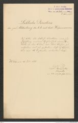 k.k. naturhistorisches Hofmuseum, Intendanzakten 1885-1896 (Hauer), Aktenzahl Z.435.a/1890, Seite 1